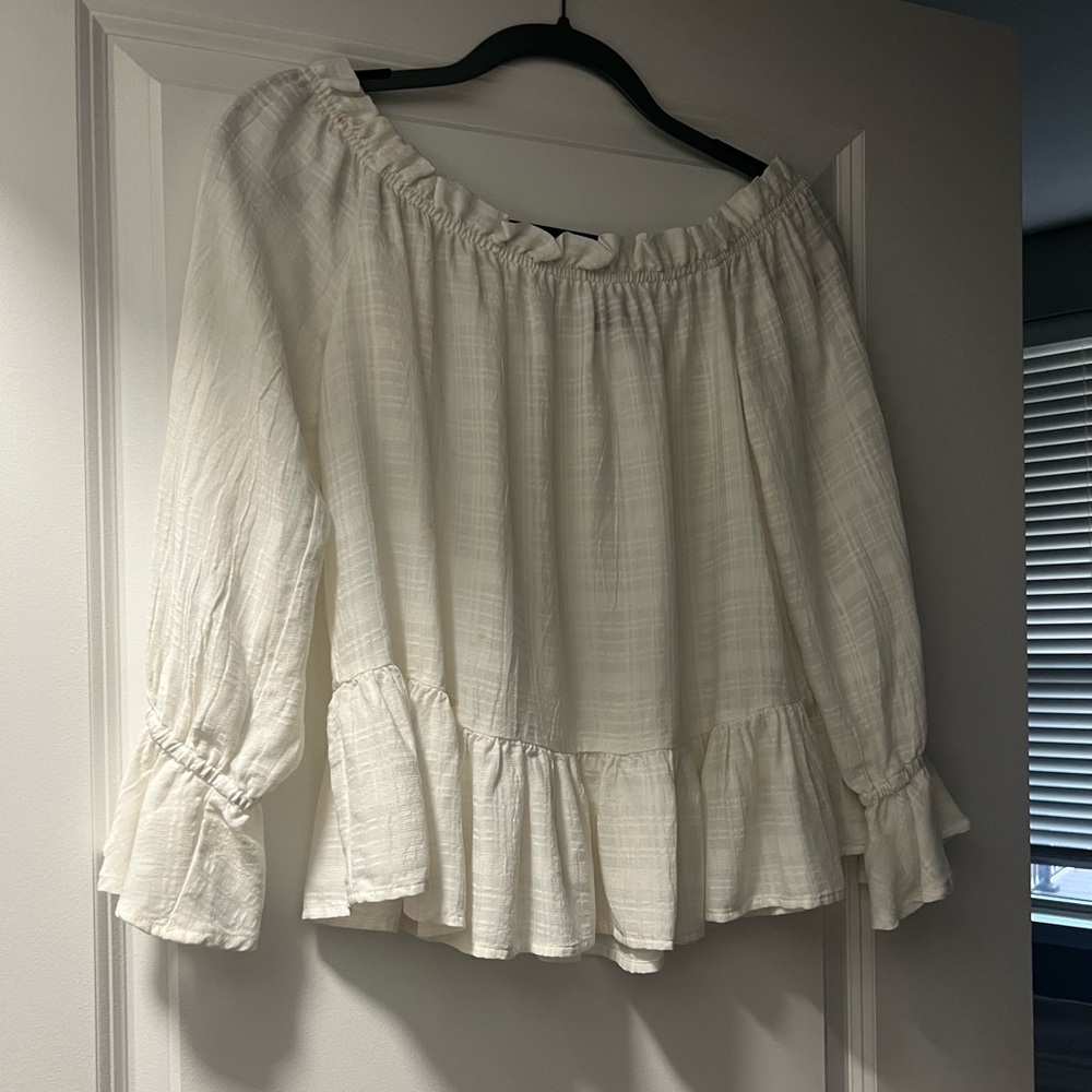Dawn White Ruffled Blouse